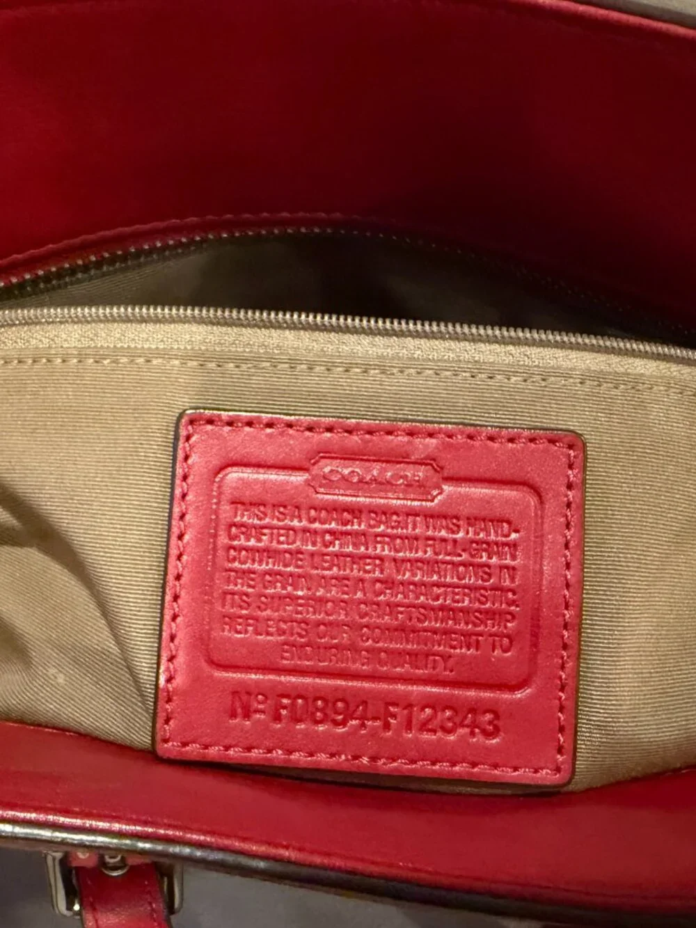 Coach Red Gallery East West Tote (F12343)